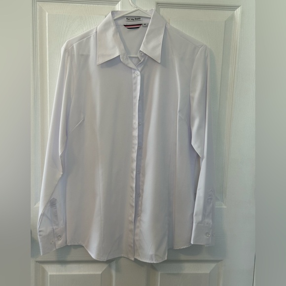 Four Way Stretch Tops - Four Way Stretch women’s White Dress Shirt by - Tailored Button-Up